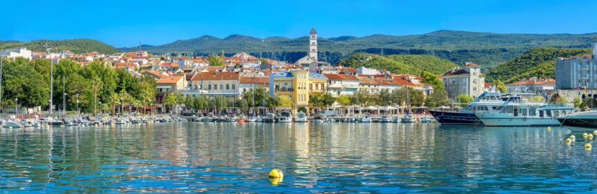 Panoramic,View,Of,Mediterranean,Coastal,Town,Crikvenica.,Istria,,Croatia